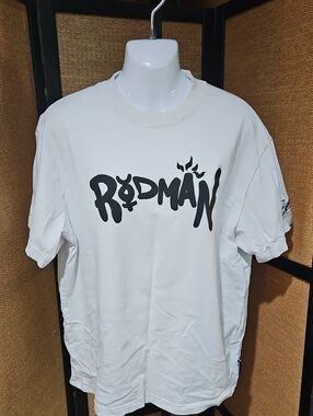 Vintage RODMAN Graphic Short Sleeve Shirt in White